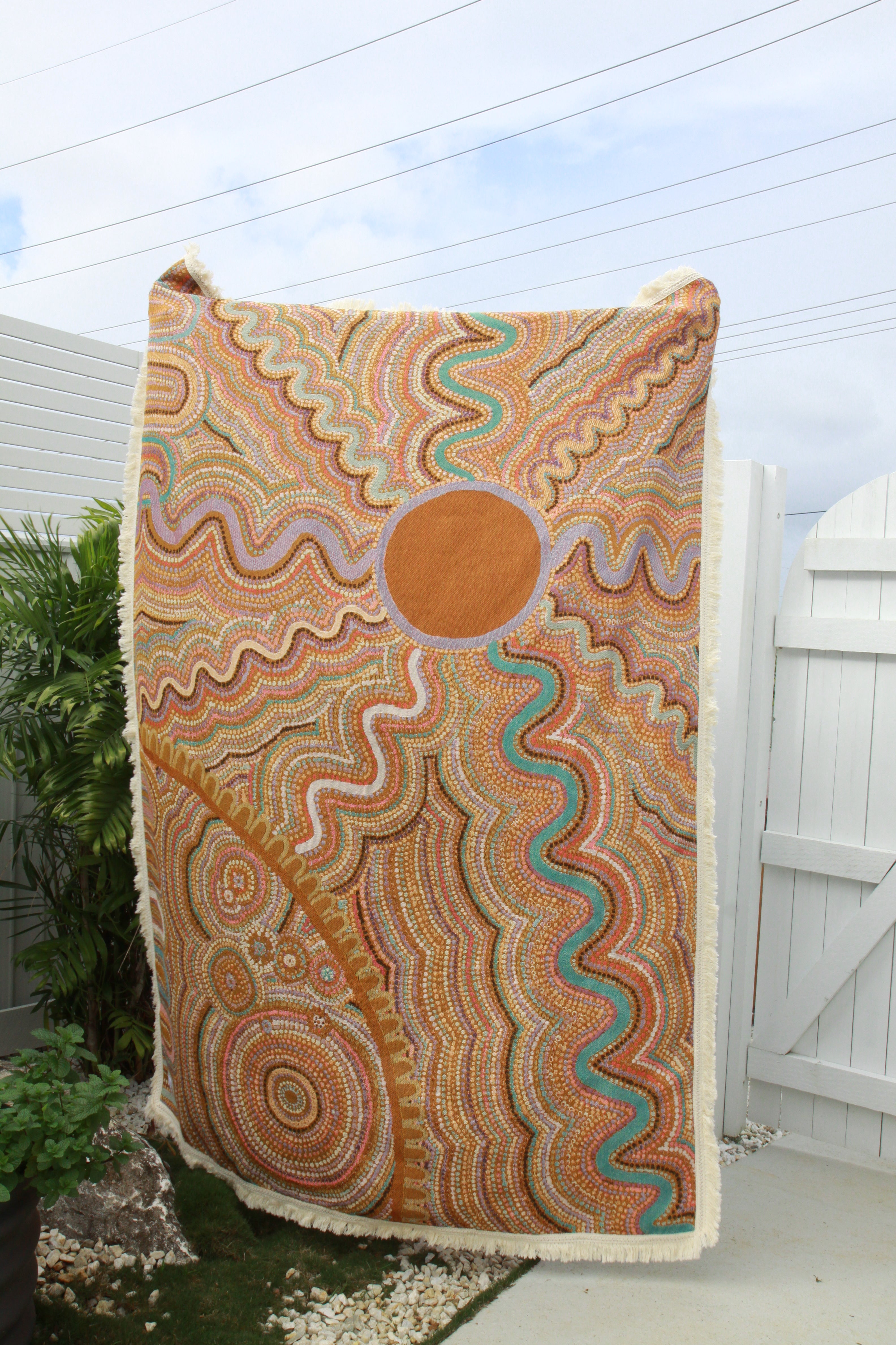 Sun Codes Indigenous Art Throw Rug By Natalie Jade