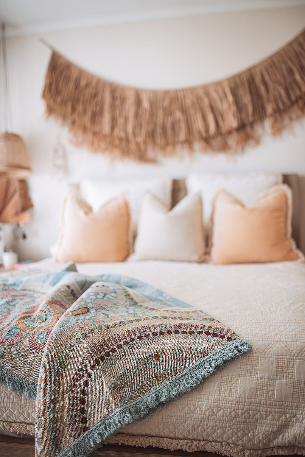 Blue Ocean Indigenous Art Throw Rug By Natalie Jade