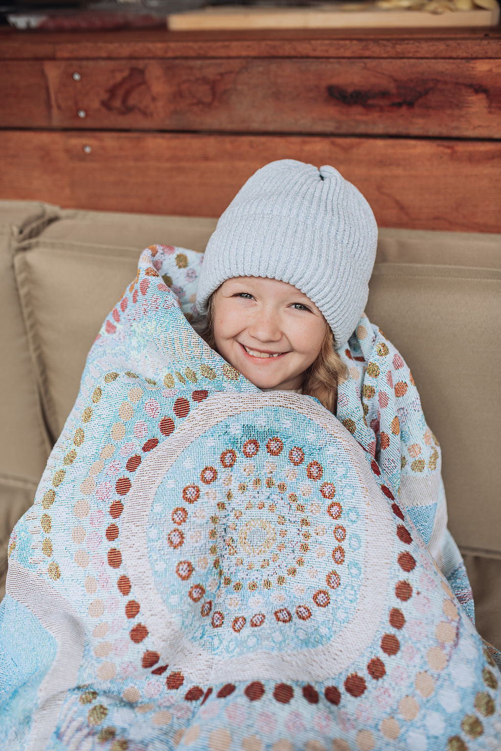 Blue Ocean Indigenous Art Throw Rug By Natalie Jade