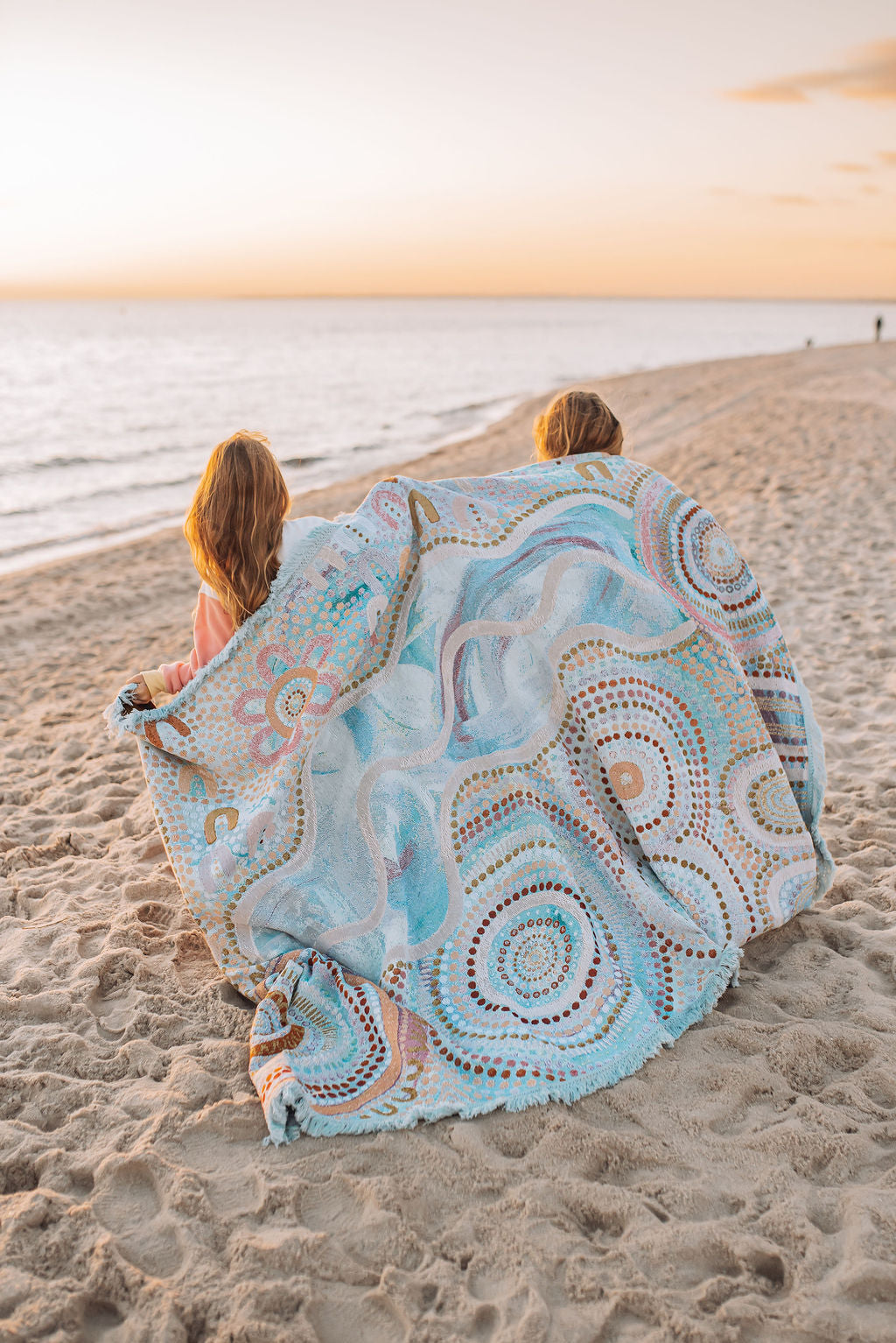 Blue Ocean Indigenous Art Throw Rug By Natalie Jade