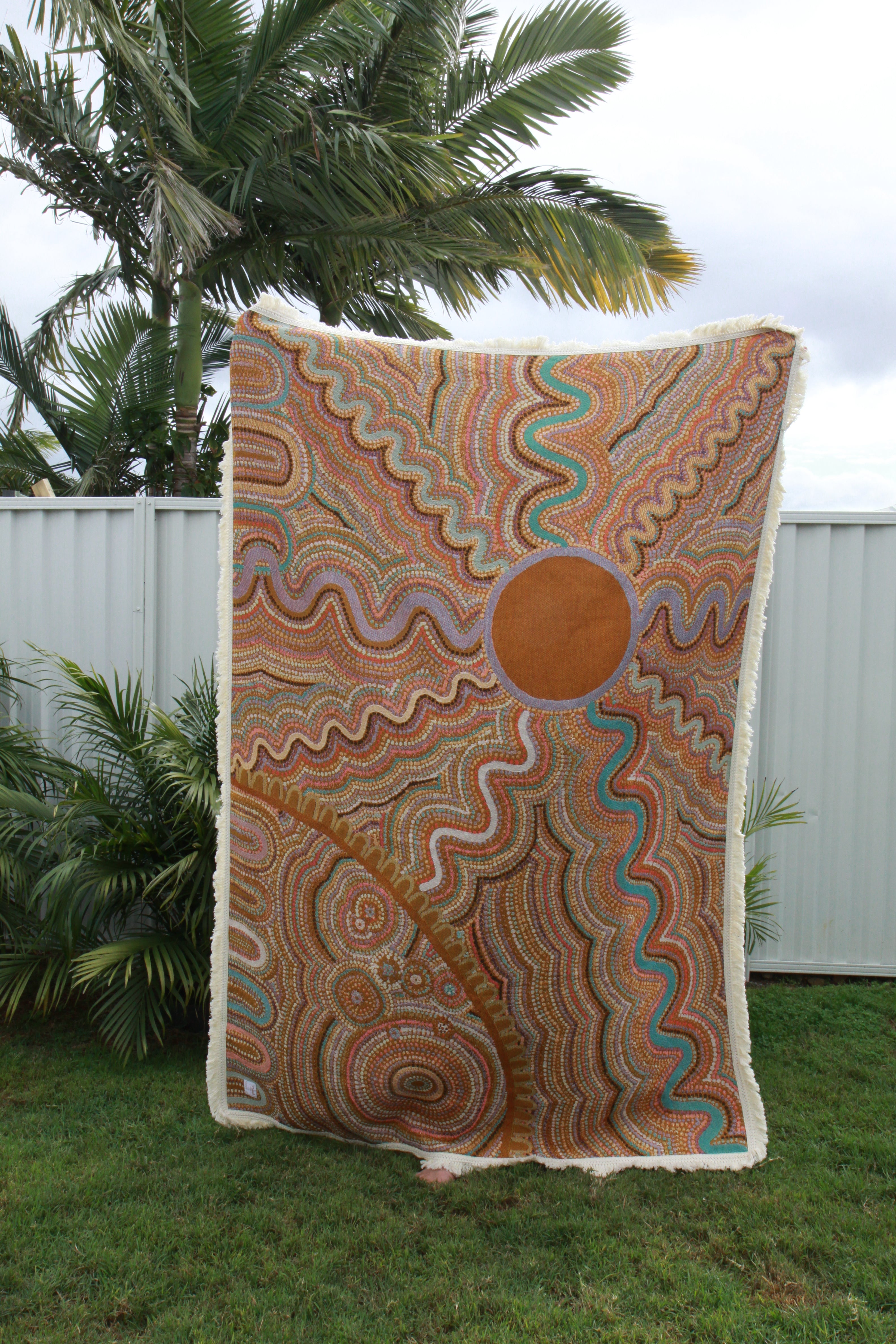 Sun Codes Indigenous Art Throw Rug By Natalie Jade