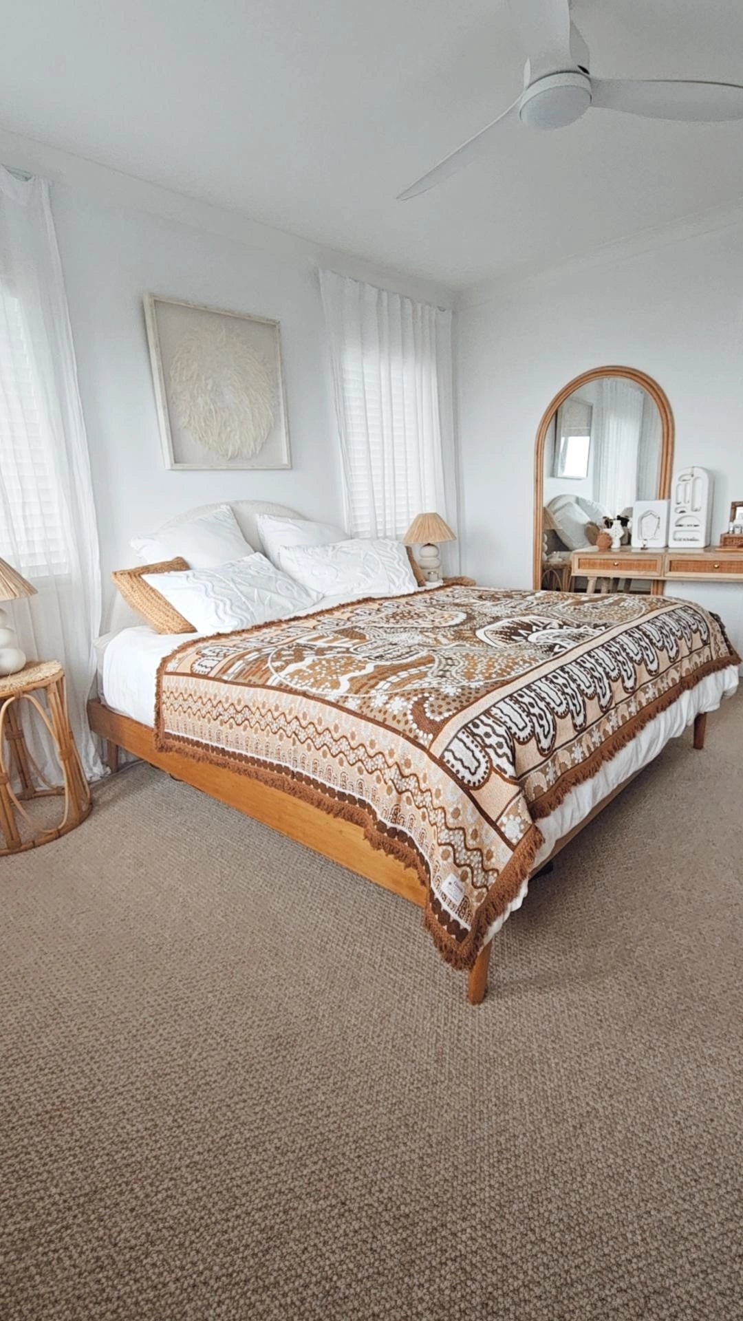Alkira Brown Indigenous Art Throw Rug By Taylor - Lee
