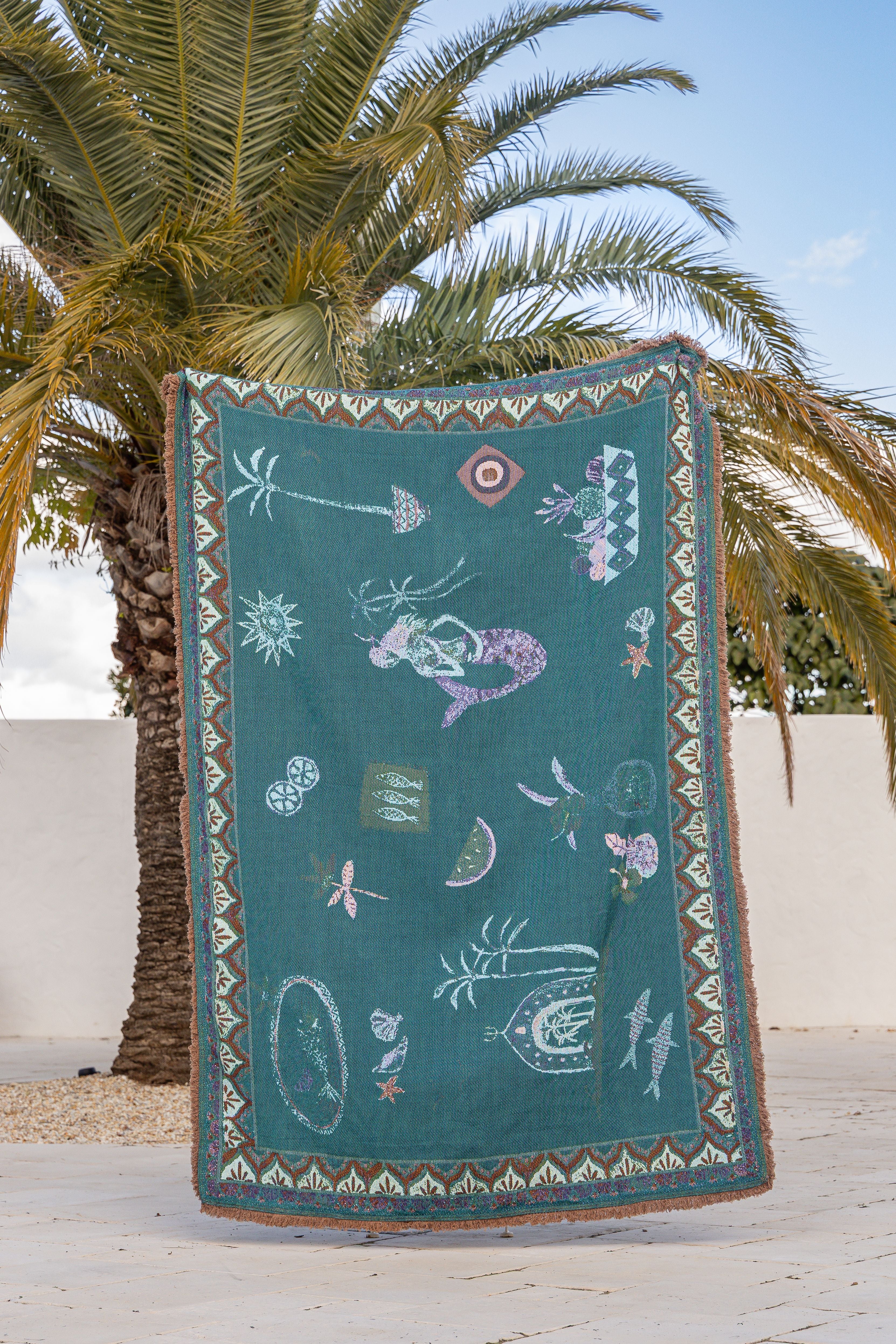 Sea Song Mermaid Art Throw Rug By Sue Fantini