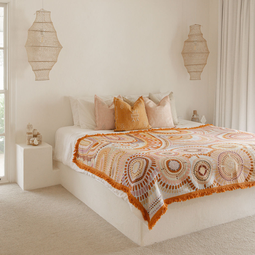 The Sun & The Seven Sisters Indigenous Art Throw Rug By Natalie Jade