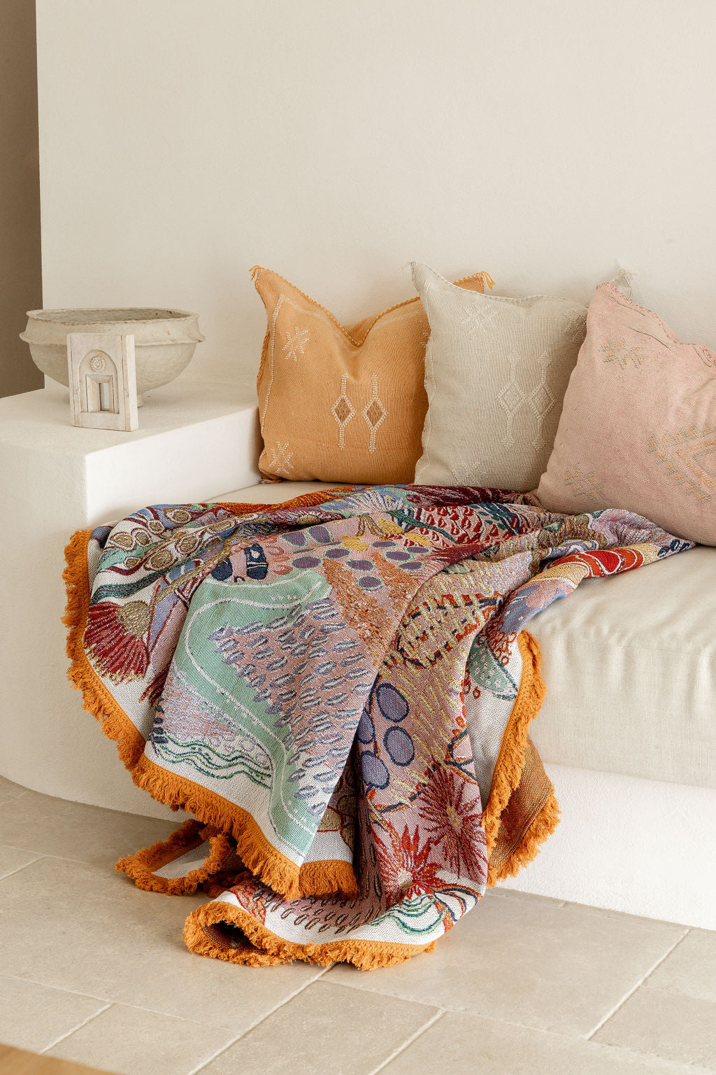 Flowers Along The River Indigenous Art Throw Rug By Dustin Koa