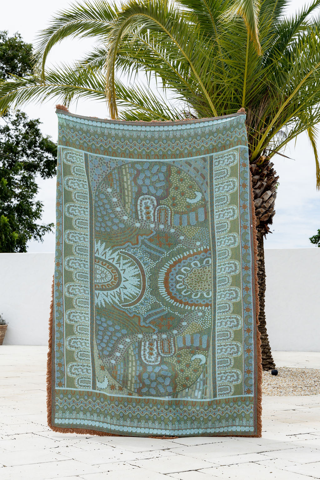 Alkira Pink Indigenous Art Throw Rug By Taylor - Lee