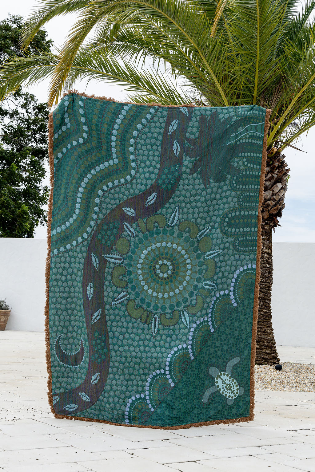 The Drift Of Our Elders Indigenous Art Throw Rug By Taylor - Lee