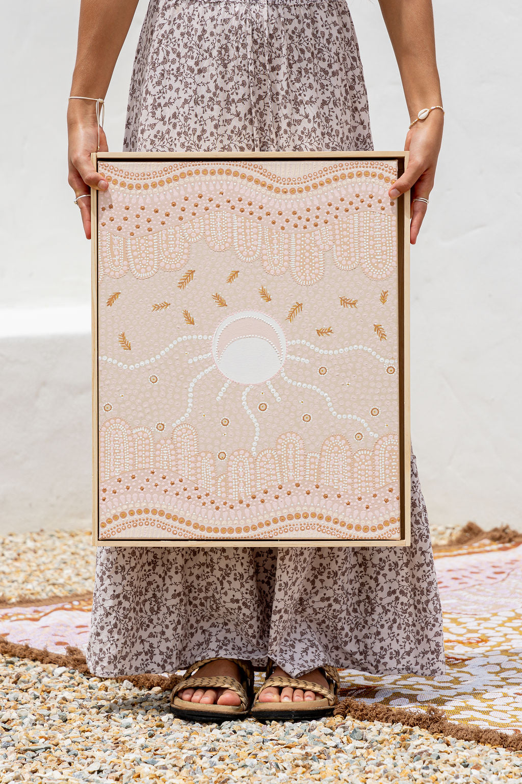 Where We come Together Indigenous Art Throw Rug By Taylor - Lee